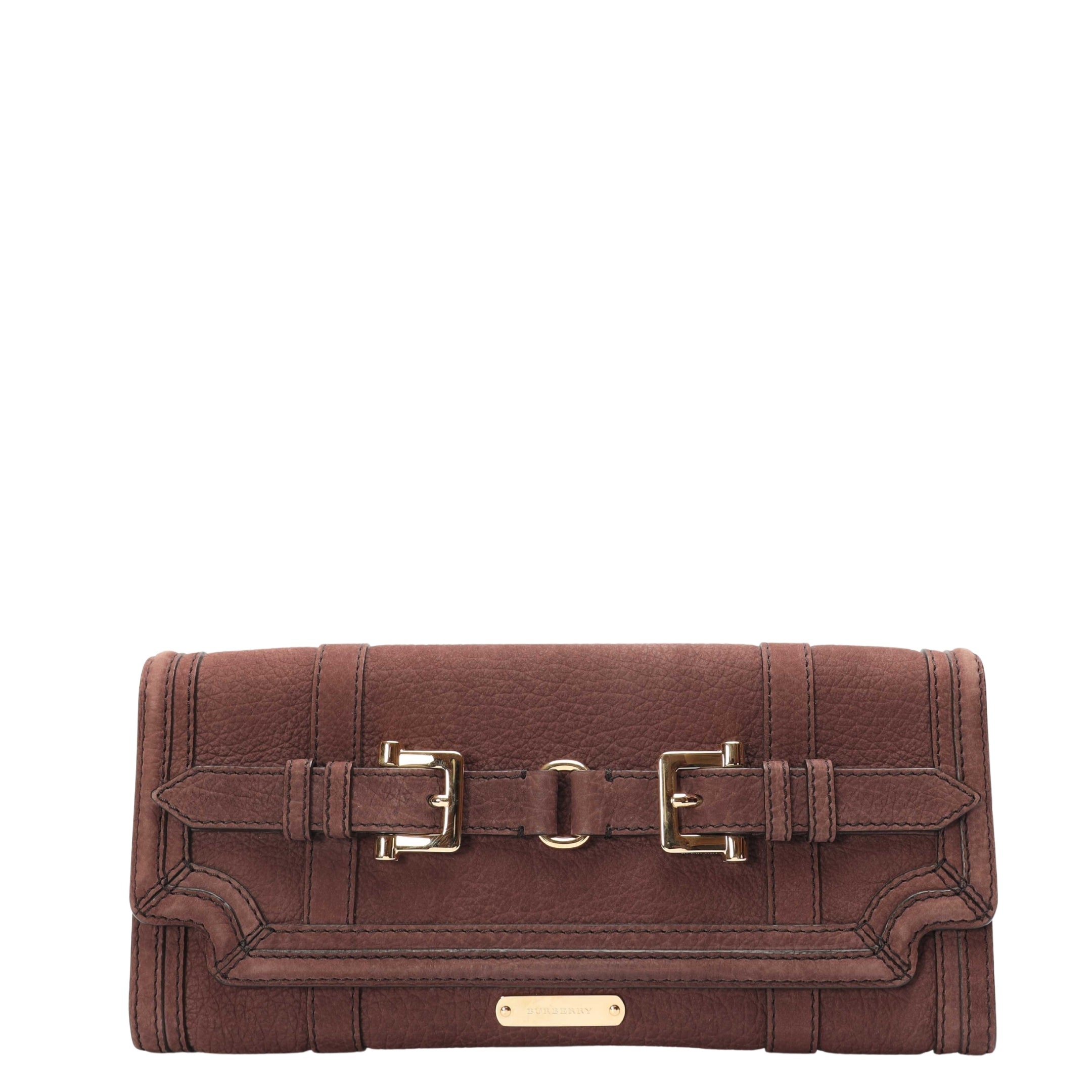 Burberry Brown Nubuck Margot Clutch