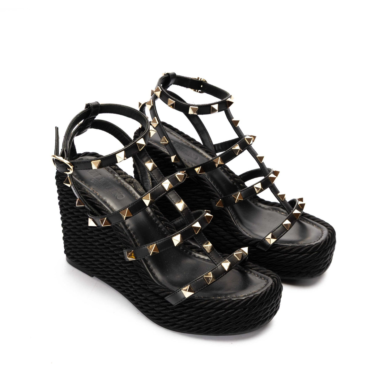 Valentino Garavani Rockstud Torchon Wedge Sandal