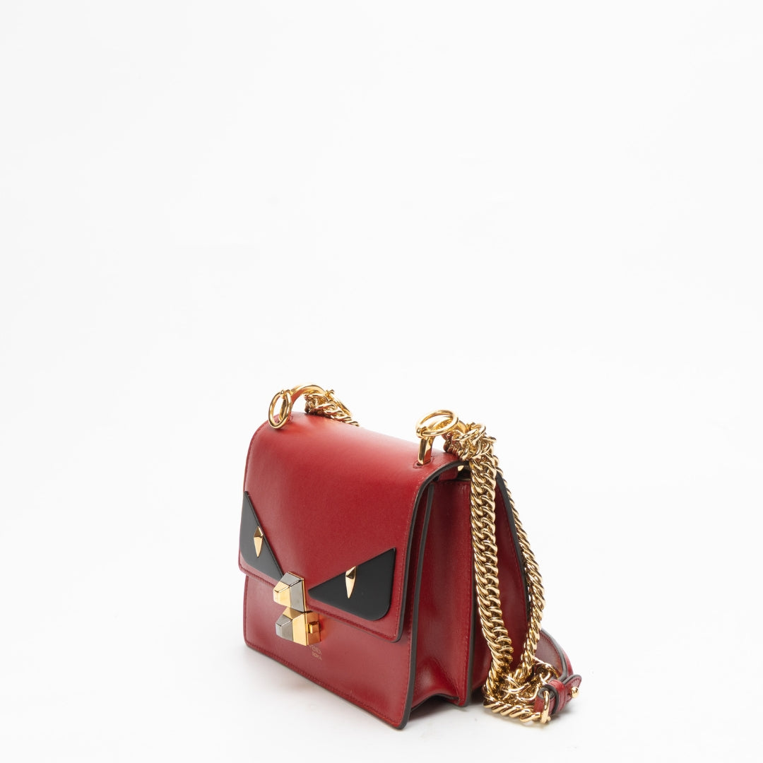 Fendi Vitello Monster Eyes Studded Kan Shoulder Bag