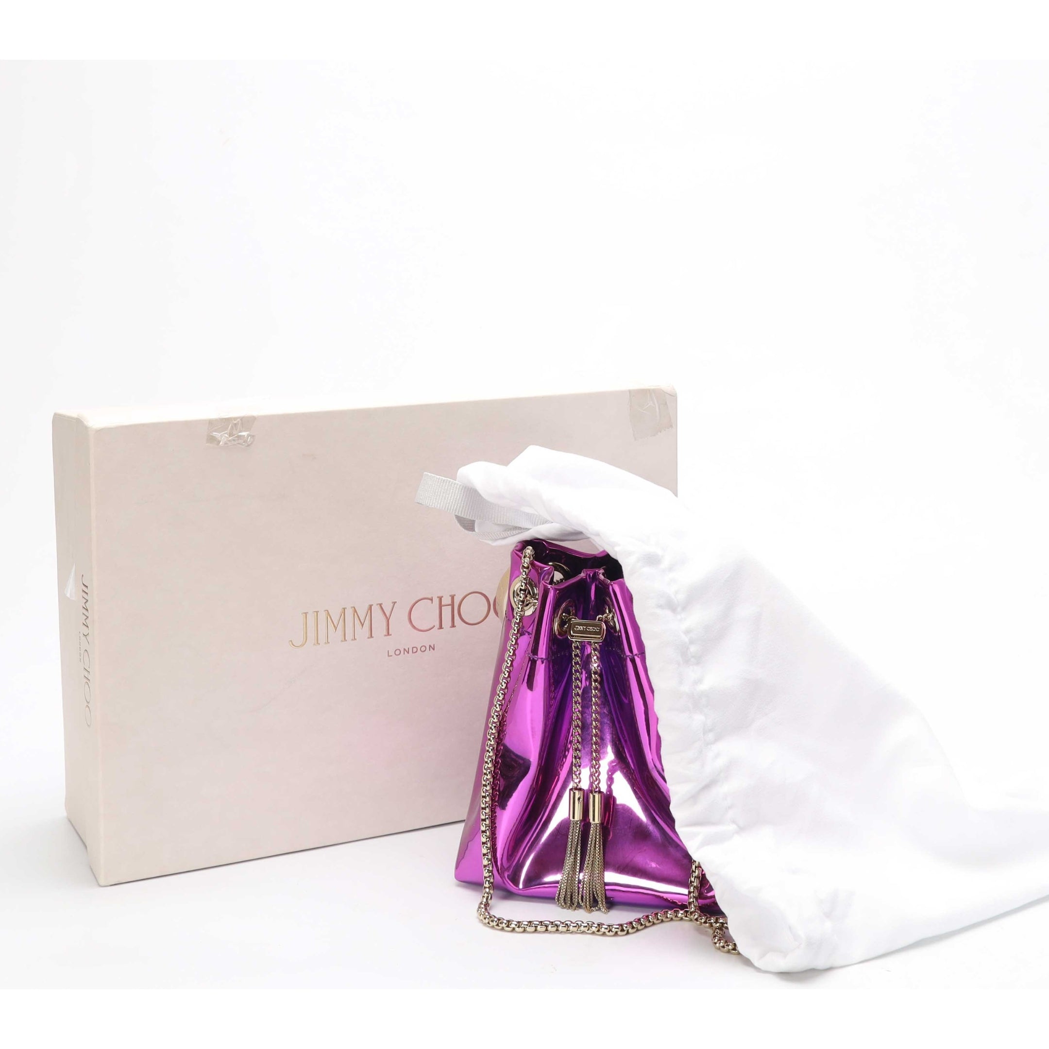 Jimmy Choo Bon Bon Purple Top Handle Bucket Bag