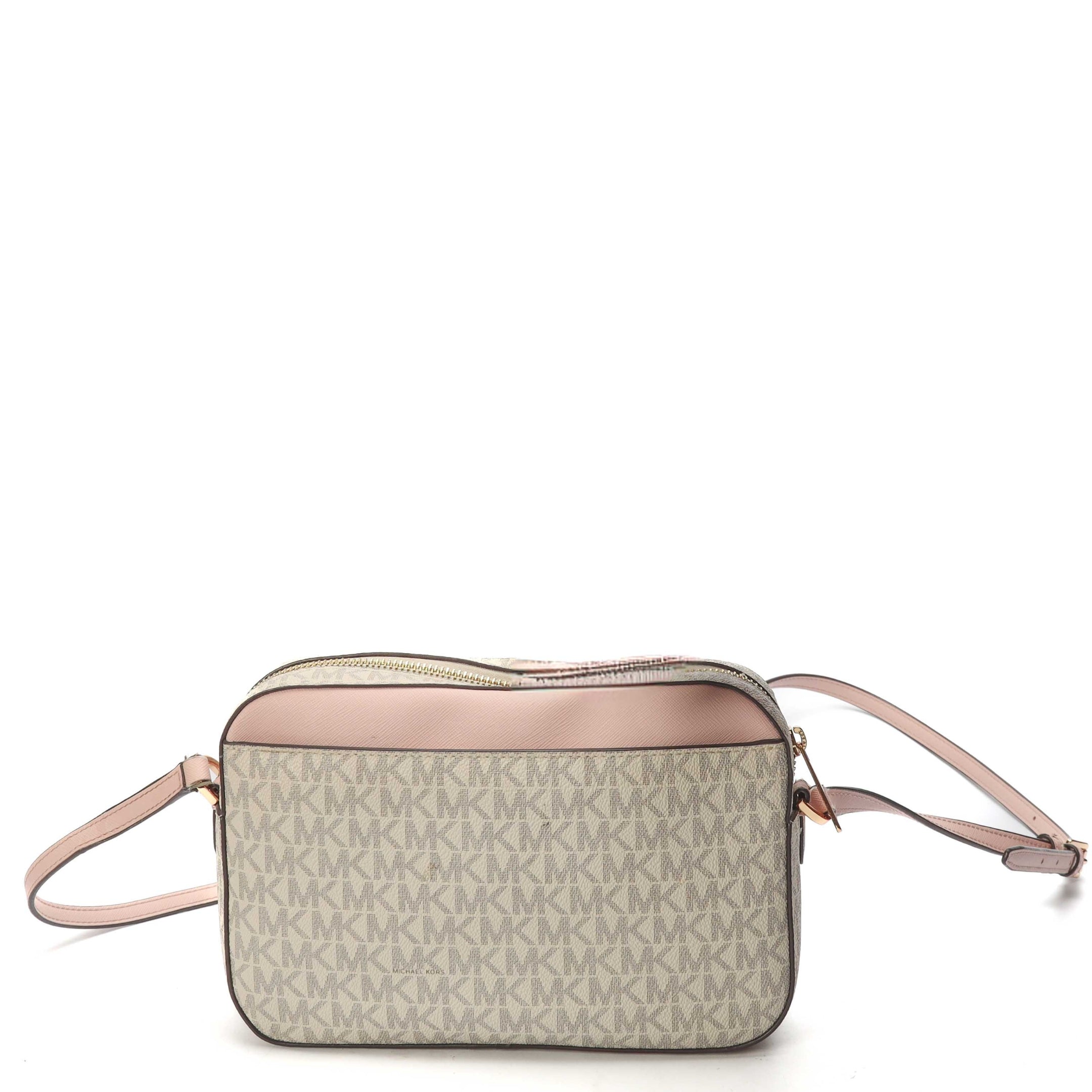 Michael Kors Jet Set Vanilla Pink Logo Crossbody Bag