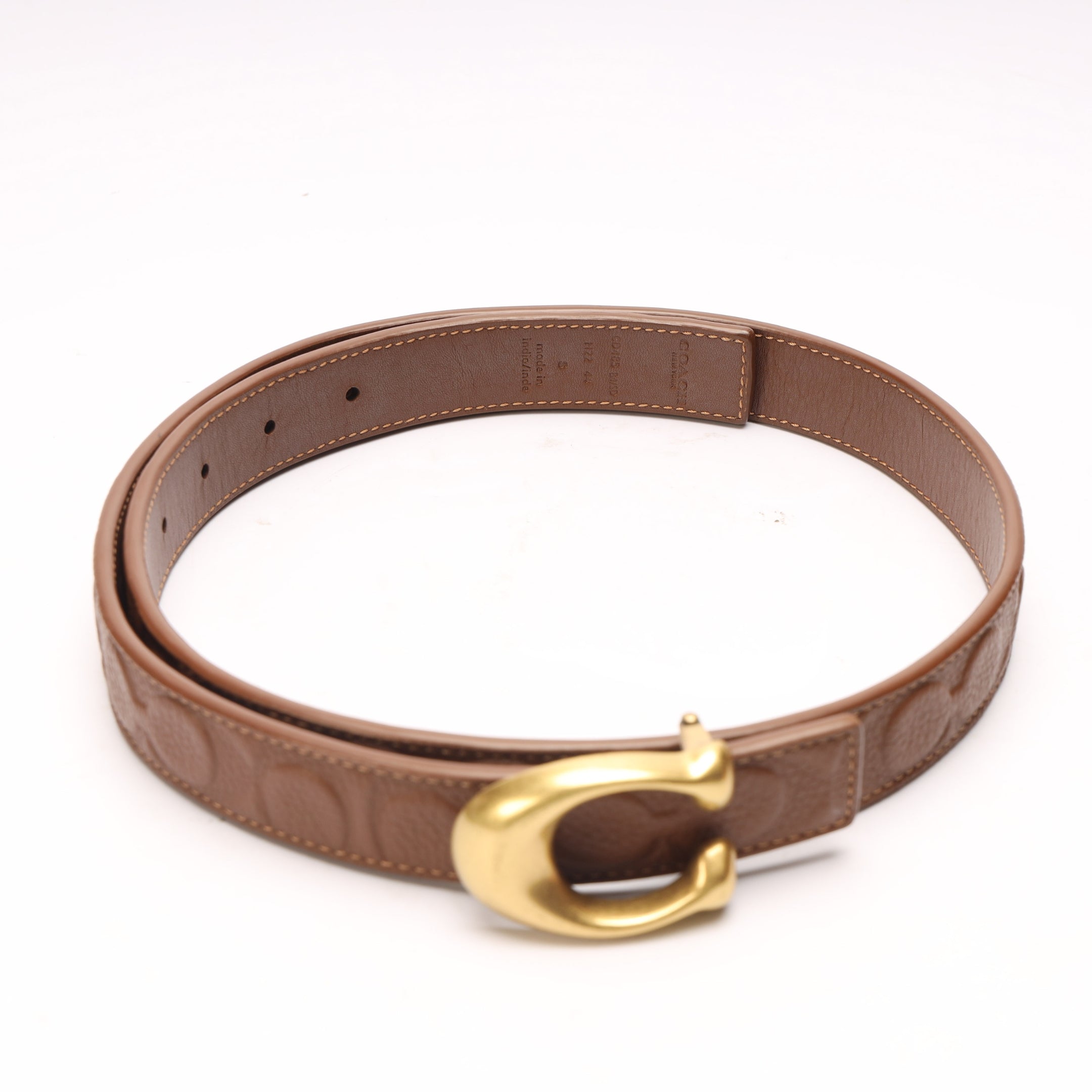 Coach Sculpted Signature Buckle Reversible Belt