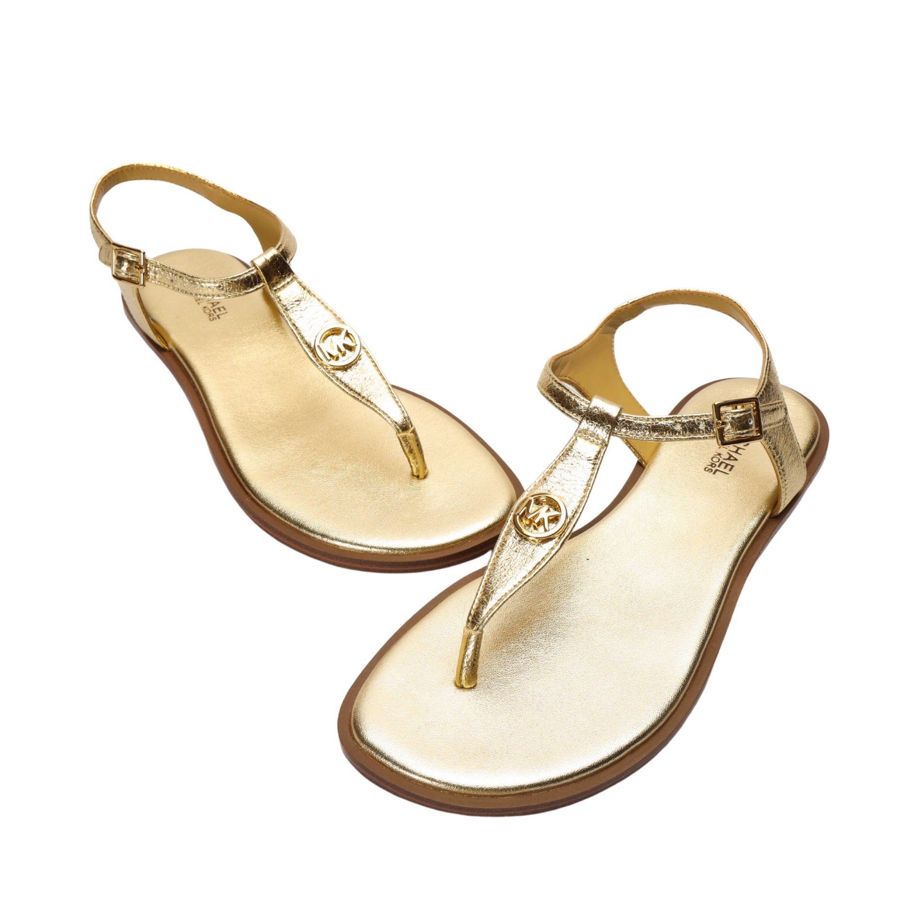 Michael Kors Mallory Metallic T-Strap Sandal