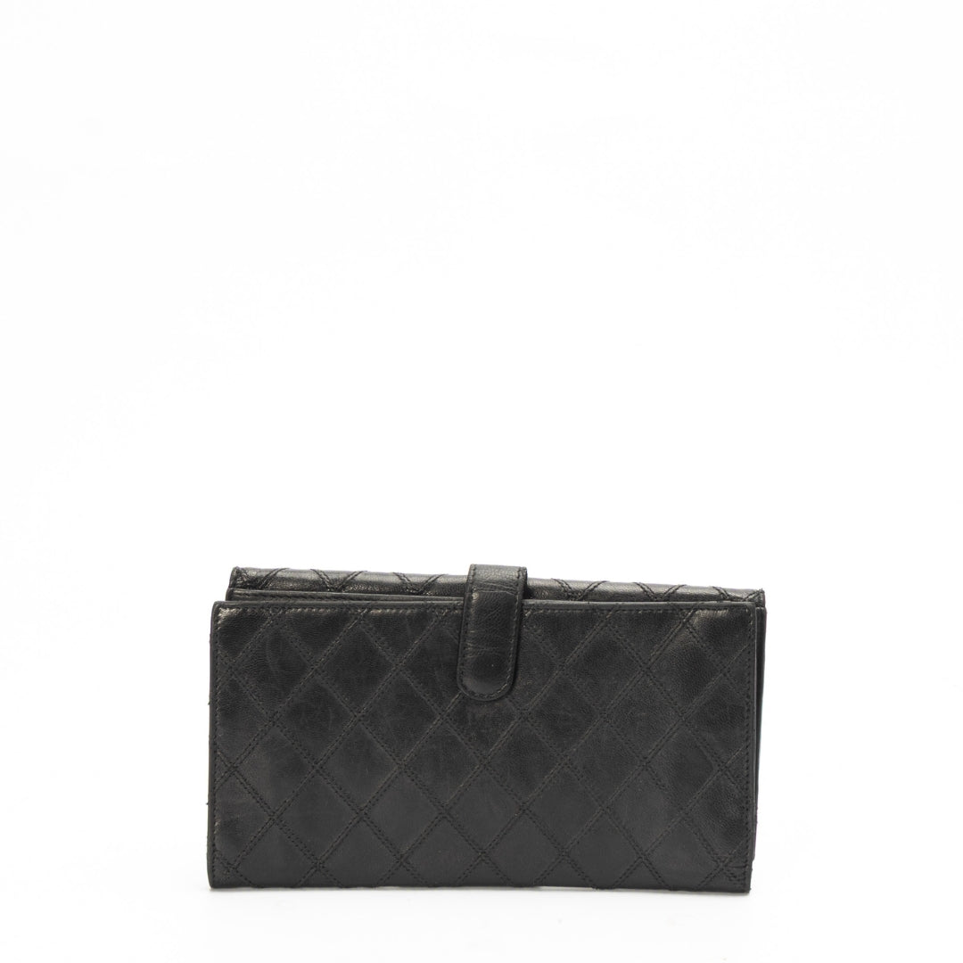 Chanel Black Quilted Continental Flap Wallet