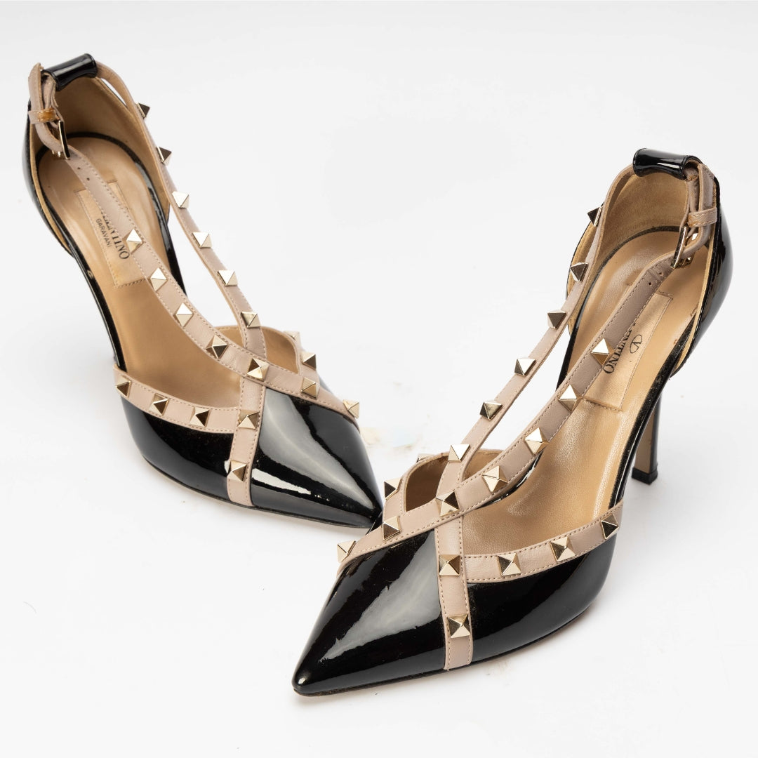 Valentino Garavani Patent Rockstud Caged Pump