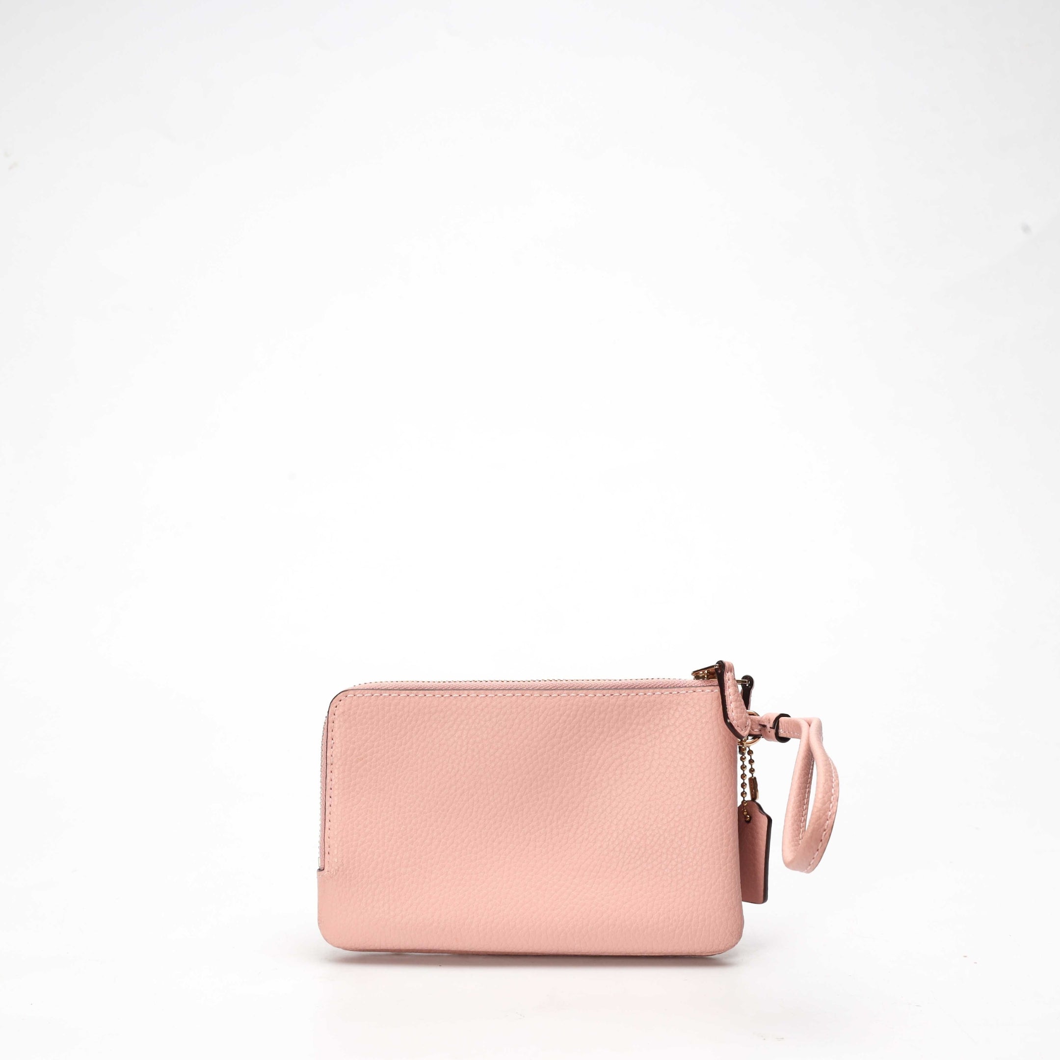 Coach Pebbled Leather Pink Wristlet Wallet