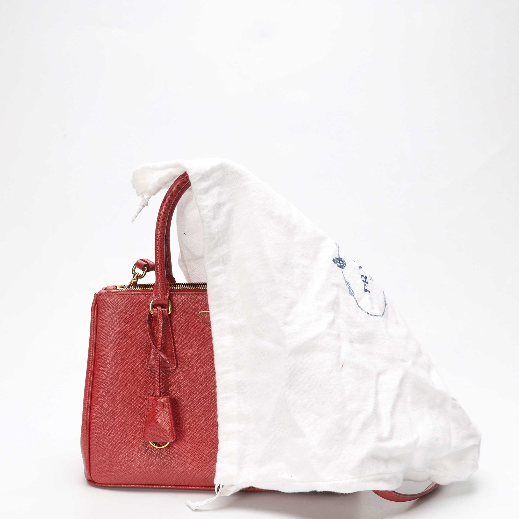 Prada Galleria Red Satchel Crosbody Bag