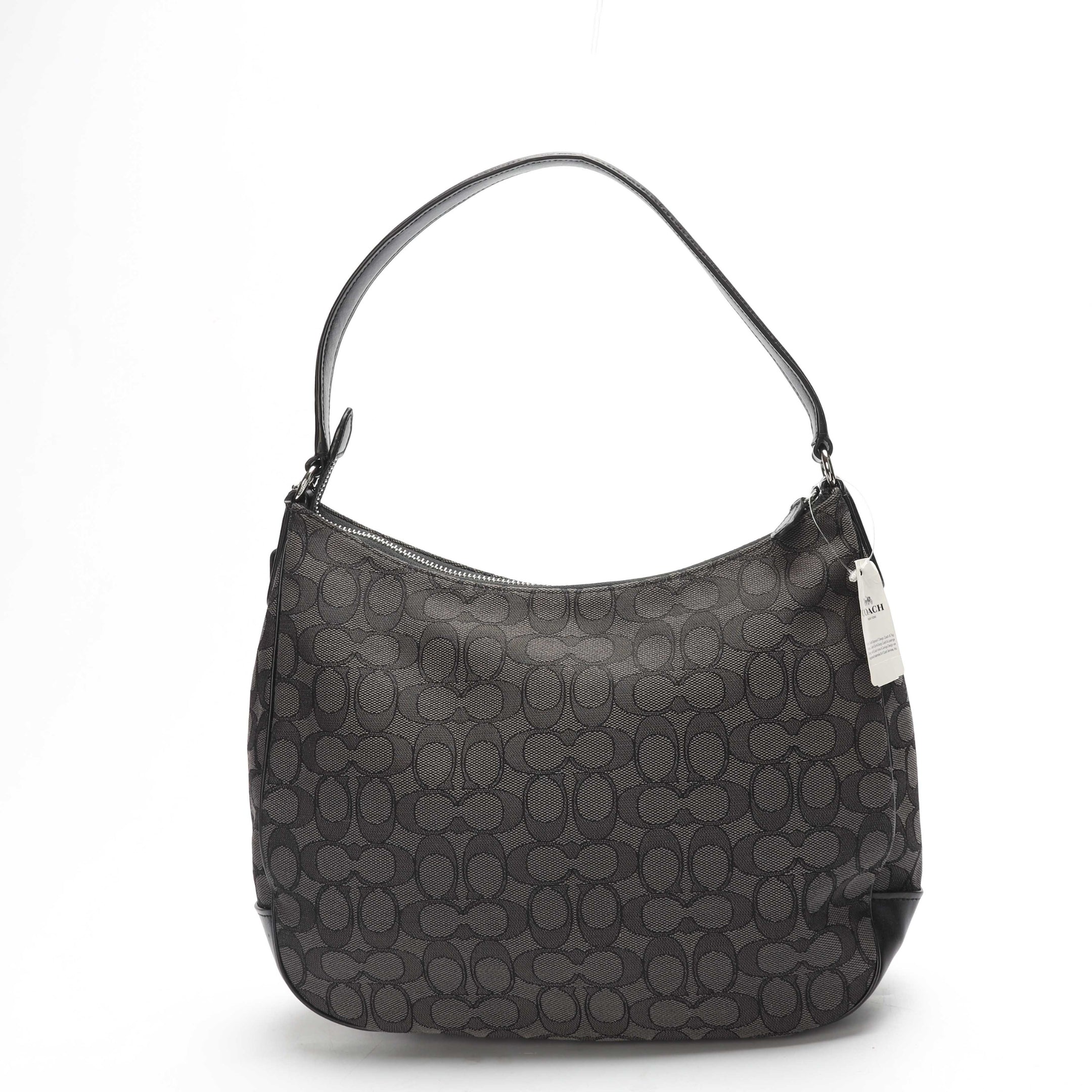 Coach Elle Charcoal Canvas Hobo Bag