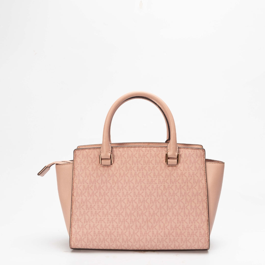 Michael Kors Selma Pink Logo Satchel