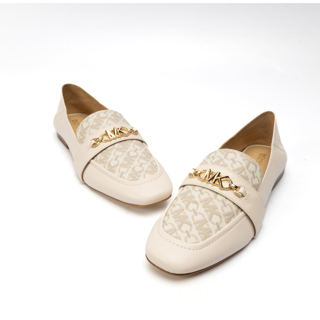 Michael Kors Tiffanie Leather and Empire Signature Logo Mule