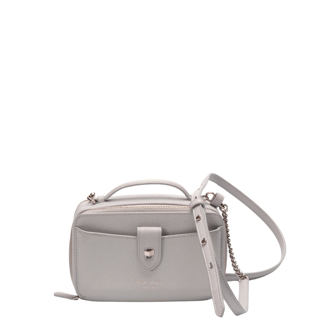 Kate Spade Essential Grey Double-Zip Crossbody Bag