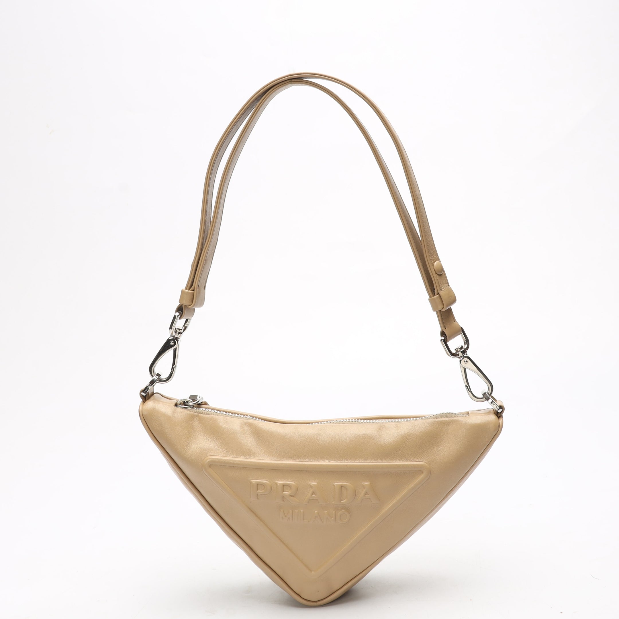 Prada Beige Triangle Pouch Shoulder Bag