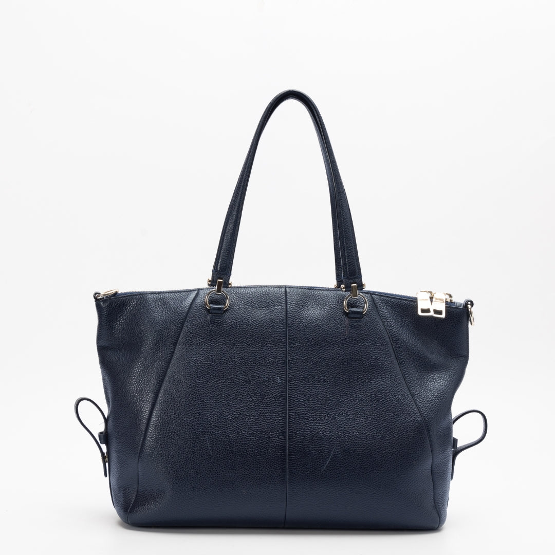 Coach Navy Blue Leather Prairie Satchel