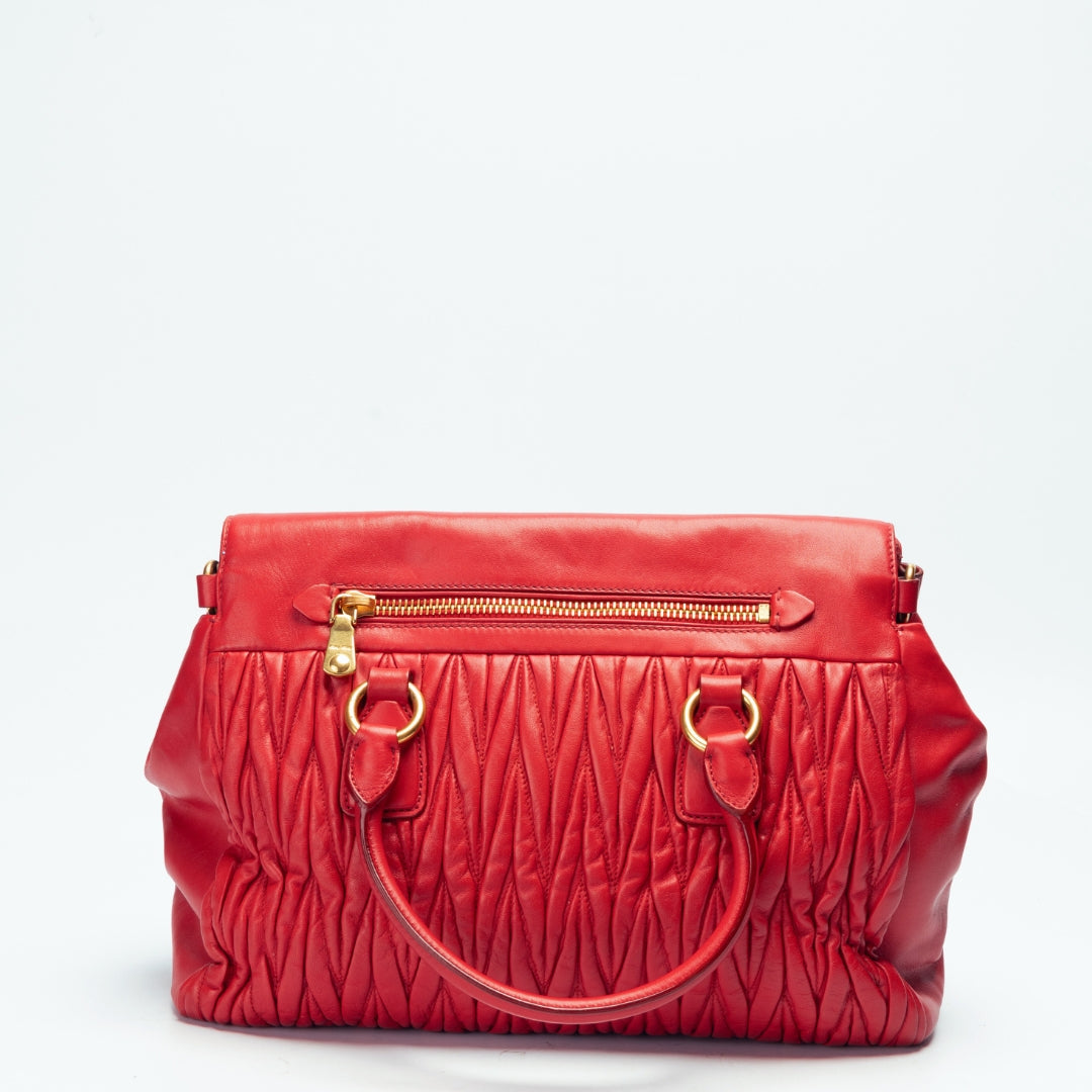 Miu Miu Matelasse Leather Nappa Tote Bag