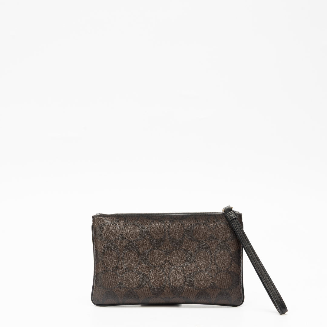Coach Brown Monogram Medium Wristlet