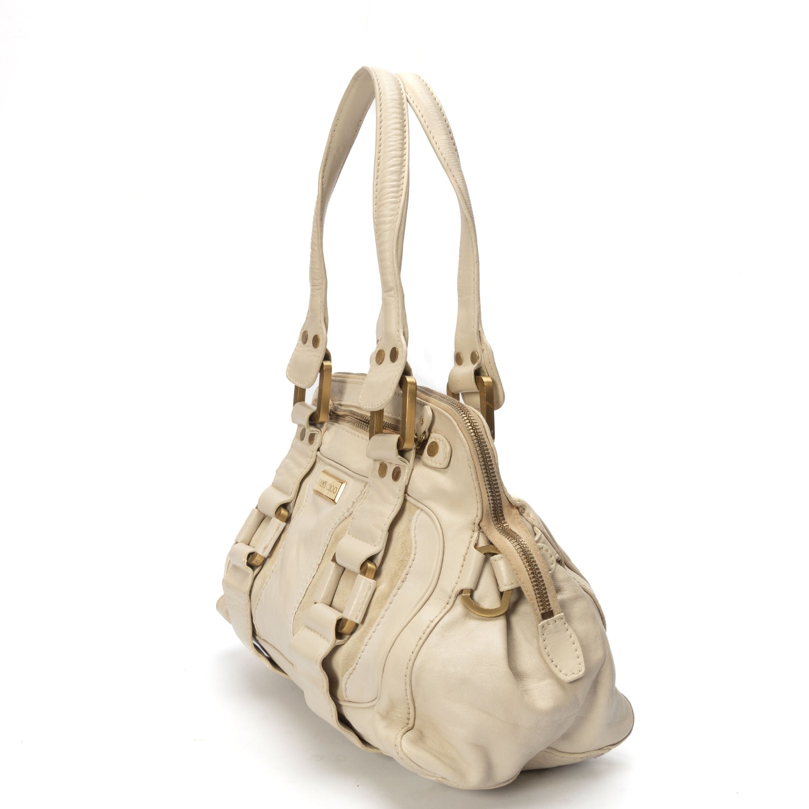 Jimmy Choo White Malena Satchel