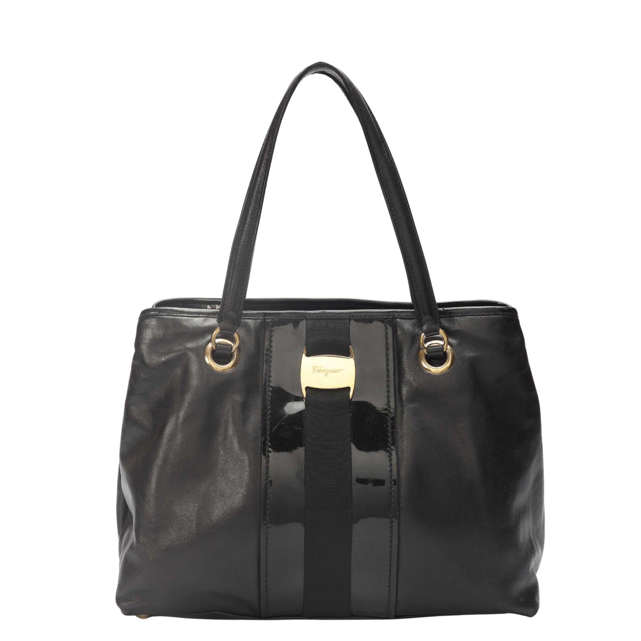 Salvatore Ferragamo Black Vera Tote