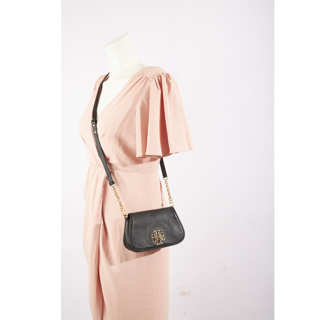 Tory Burch Britten Black Leather Crossbody Bag
