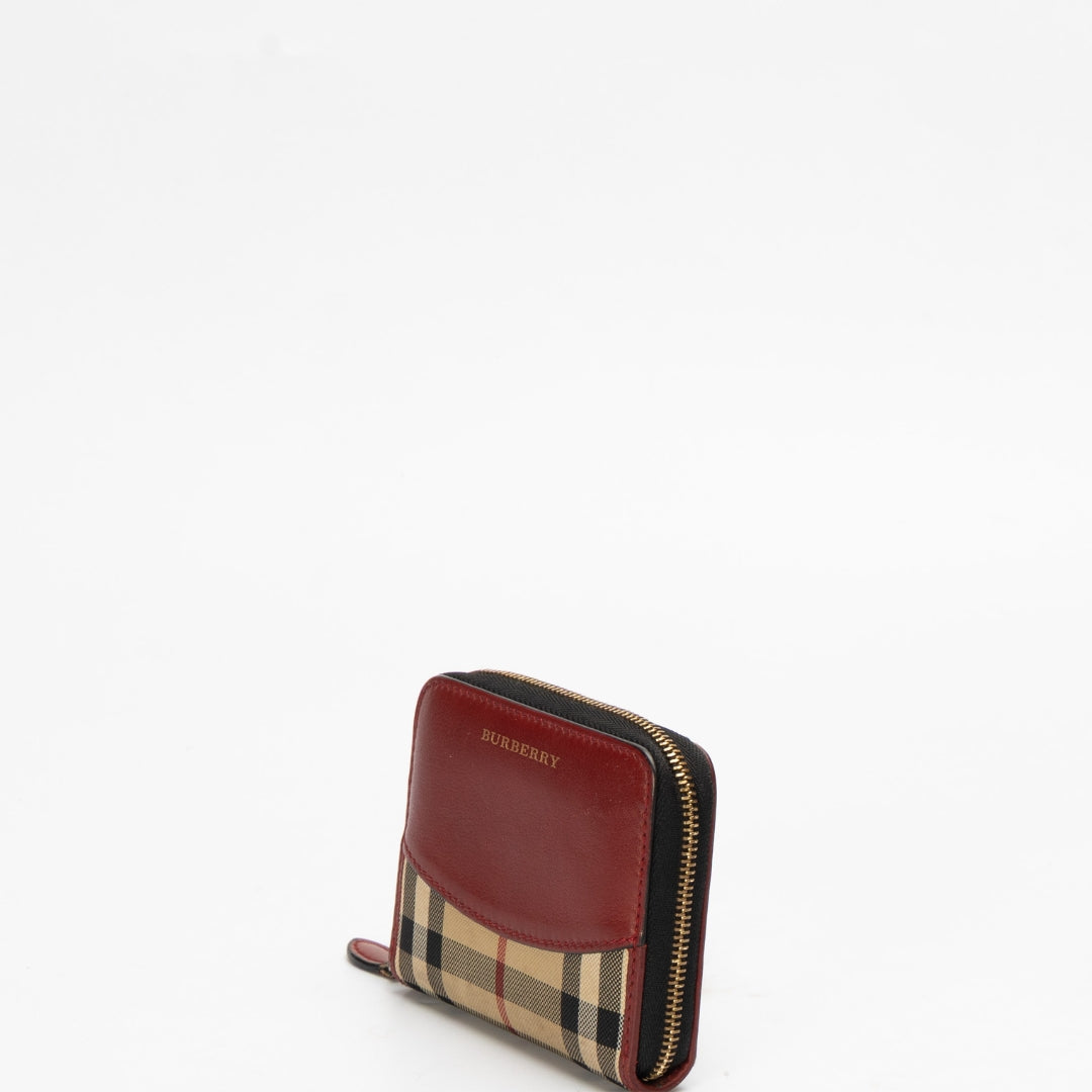 Burberry Haymarket Check Zip Around Wallet