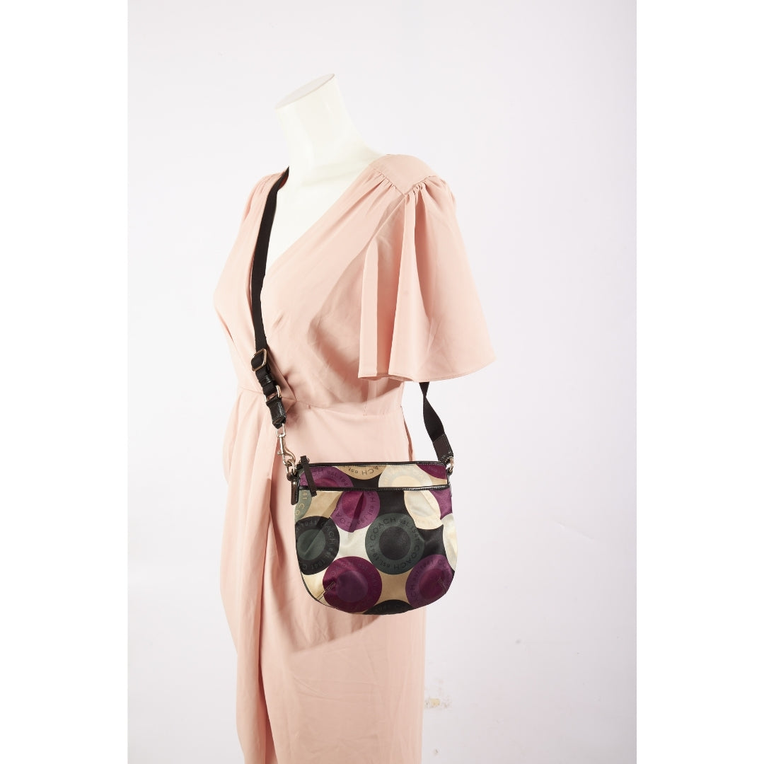 Coach Circle Purple Satin Crossbody