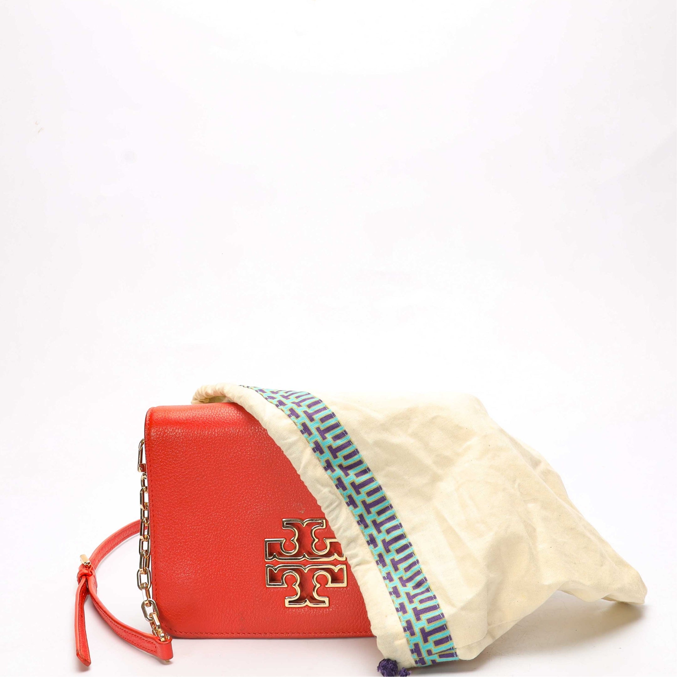 Tory Burch Britten Red Chain Crossbody Bag
