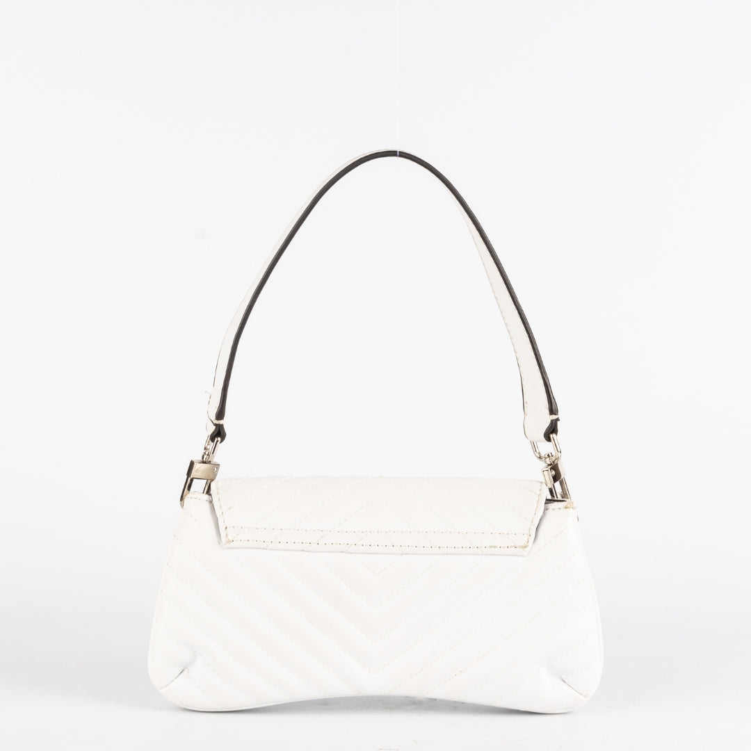 Guess White Quilted Shoulder Bag