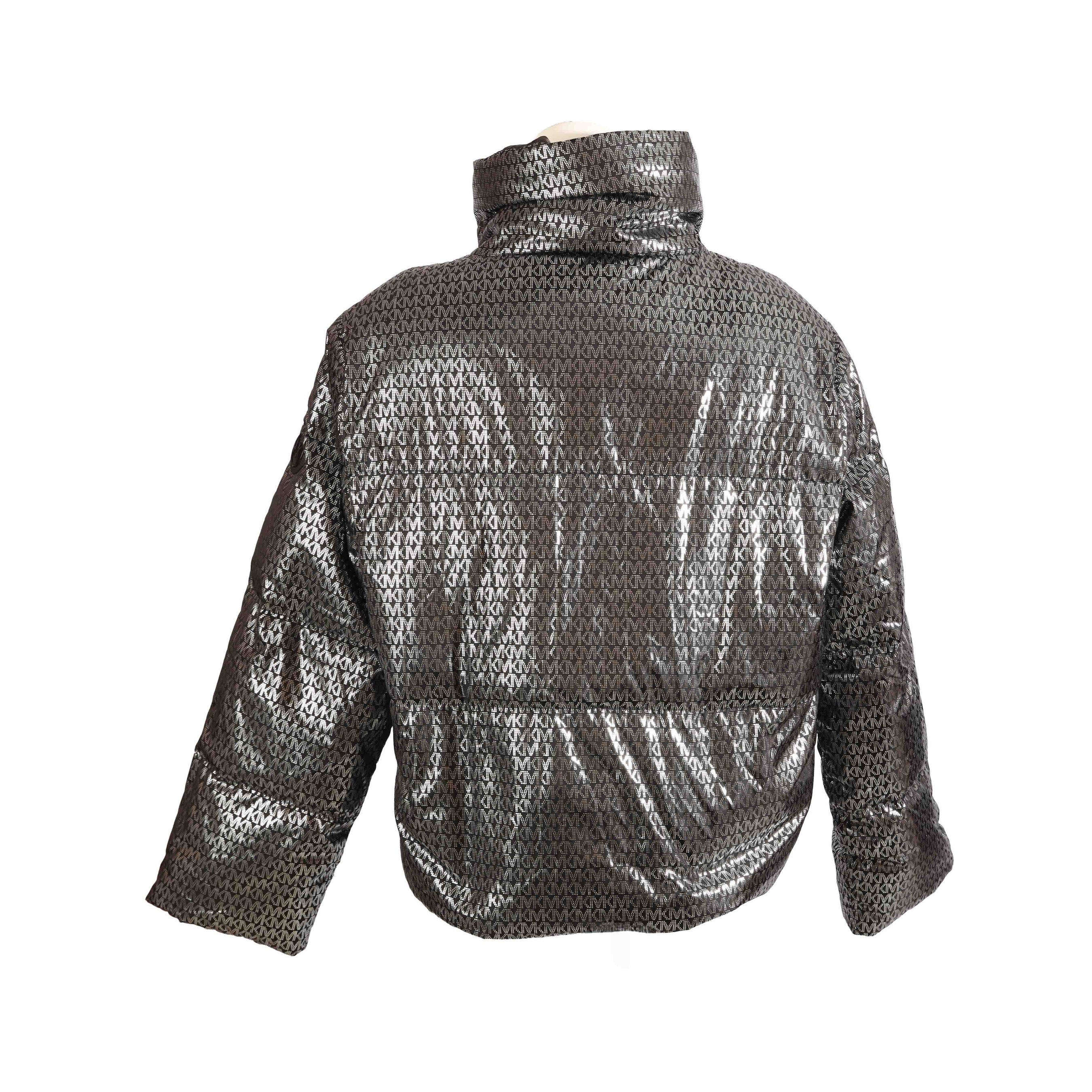 Michael Kors Logo Print High-Neck Puffer Jacket