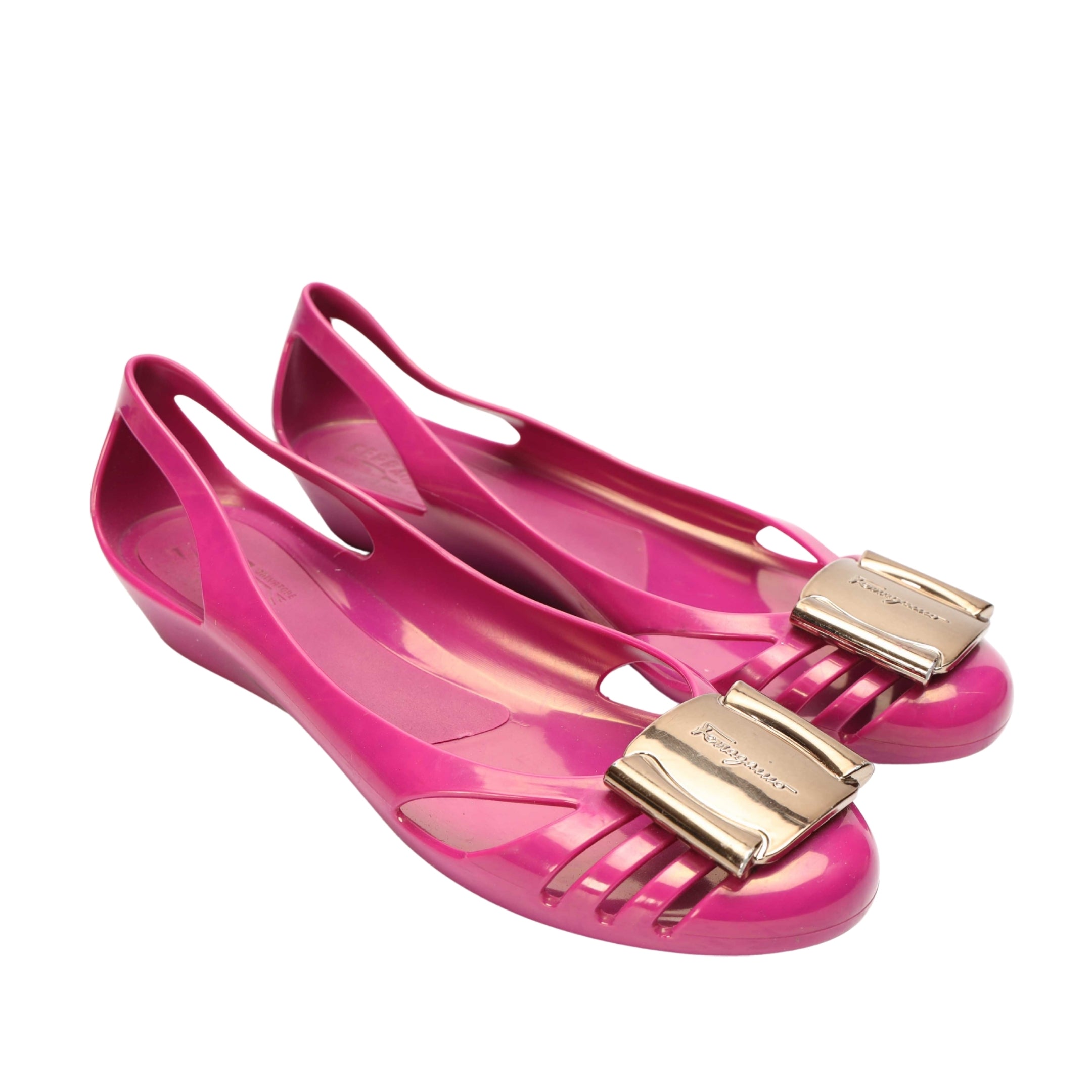 Salvatore Ferragamo Pink Jelly Bermuda Shoes