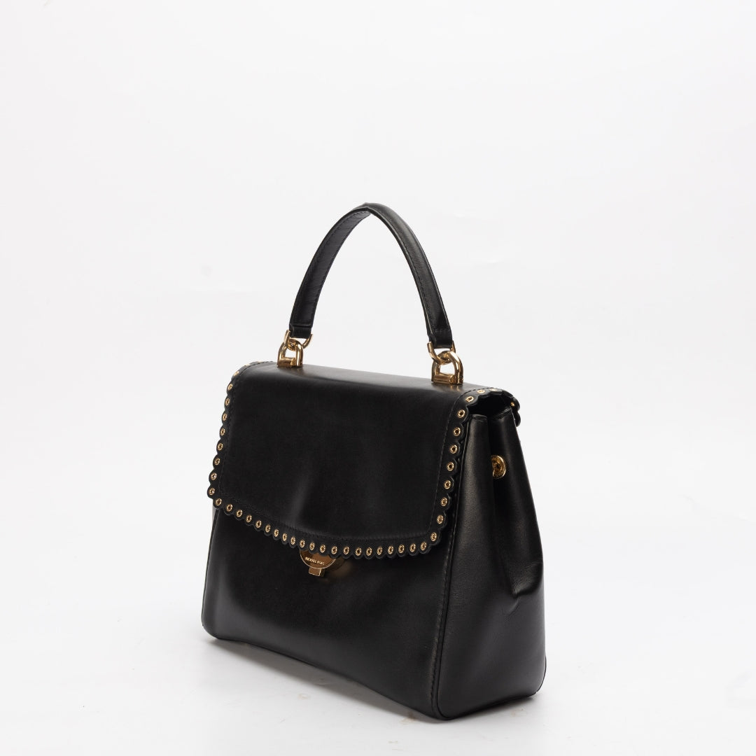 Michael Kors Black Medium Ava Top Handle Satchel