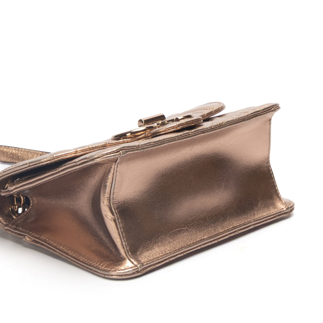 Salvatore Ferragamo Copper Gancini Quilted Crossbody Bag