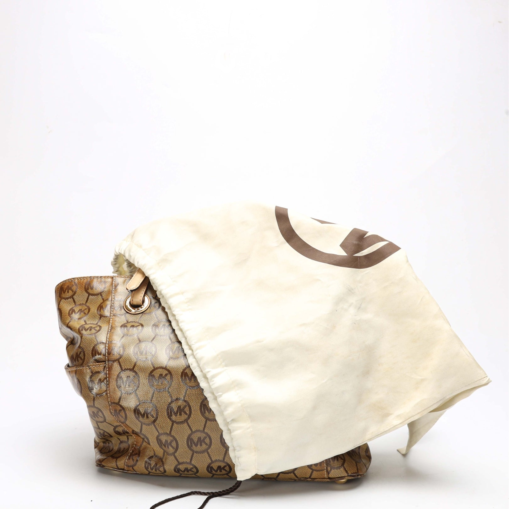 Michael Kors Beige Signature Canvas Jet Set Tote