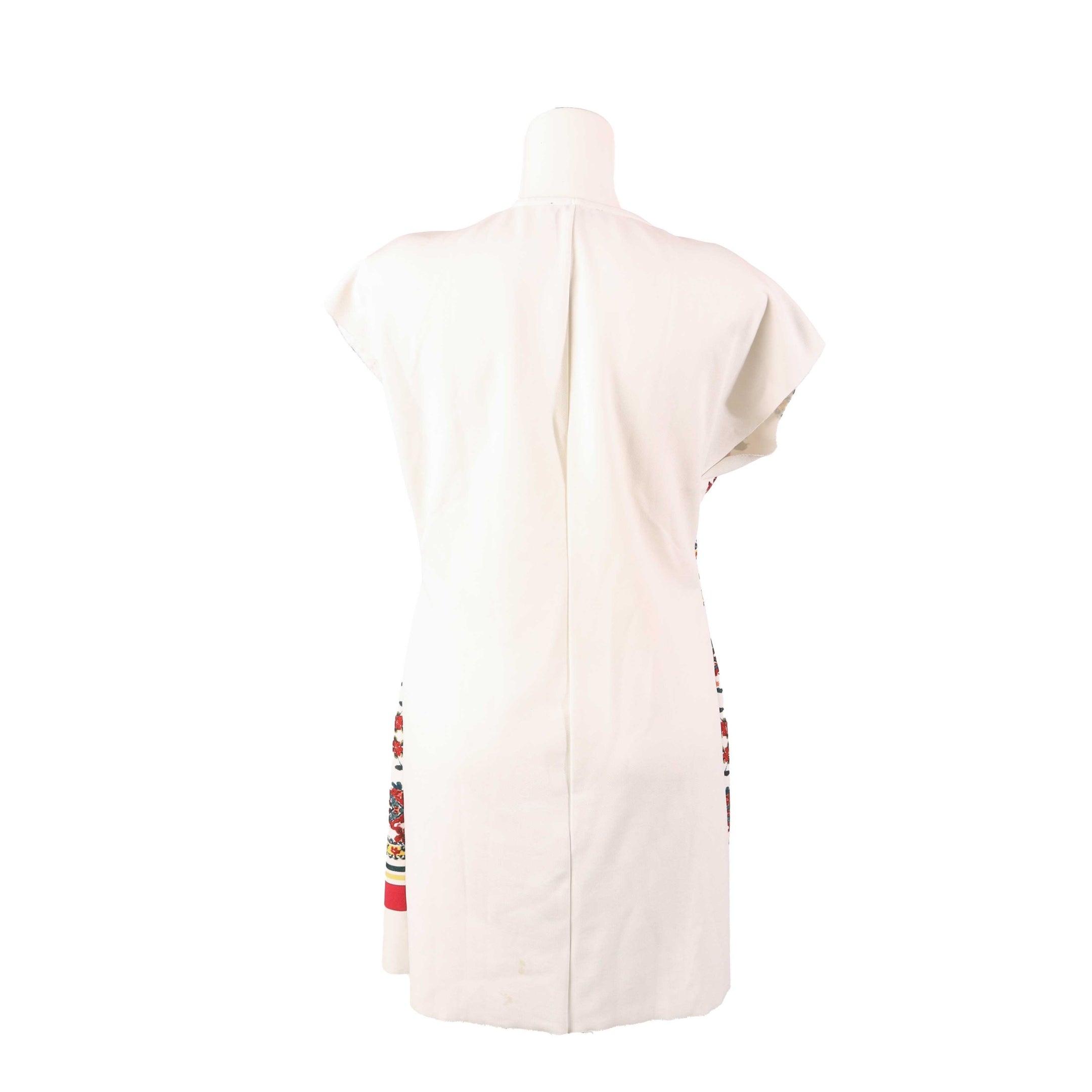 Zara White Floral Printed V-Neck Dress