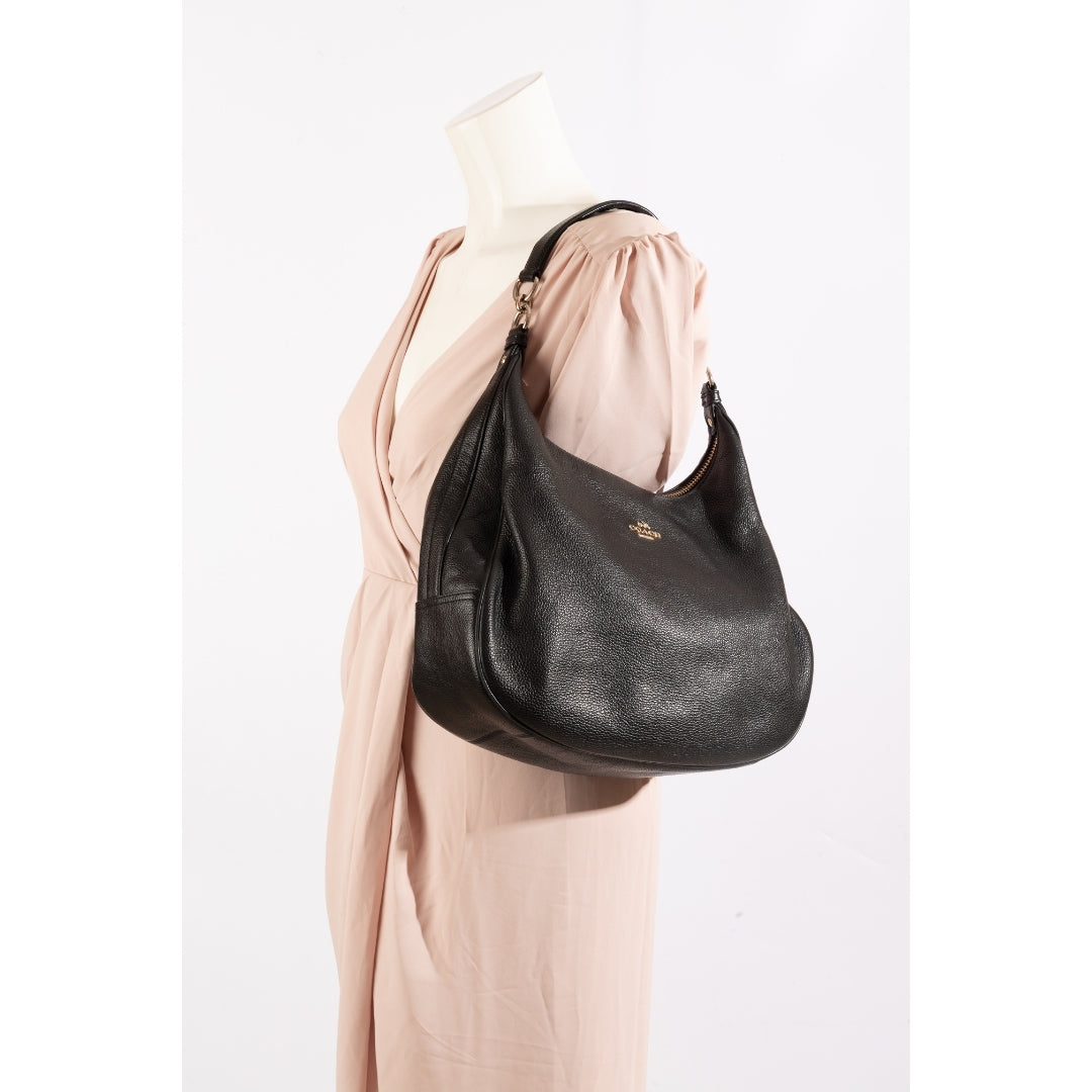 Coach Black Leather Hobo Bag