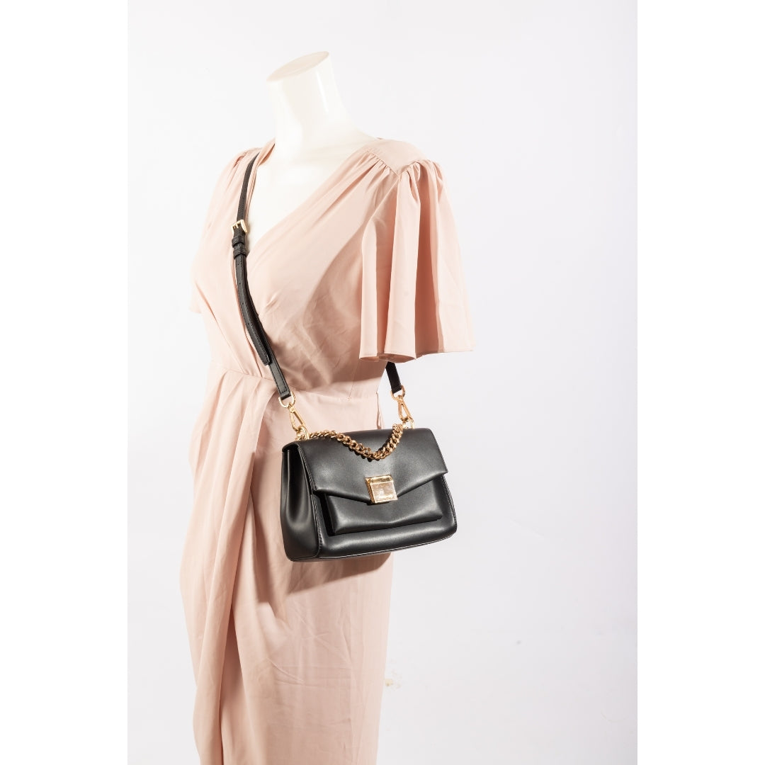 Michael Kors Black Leather Small Lita Crossbody Bag