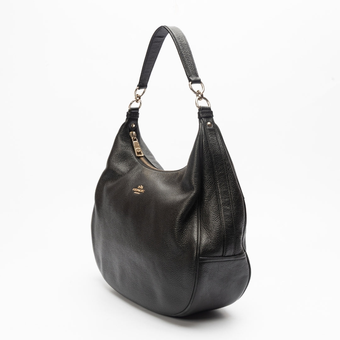 Coach Black Leather Hobo Bag