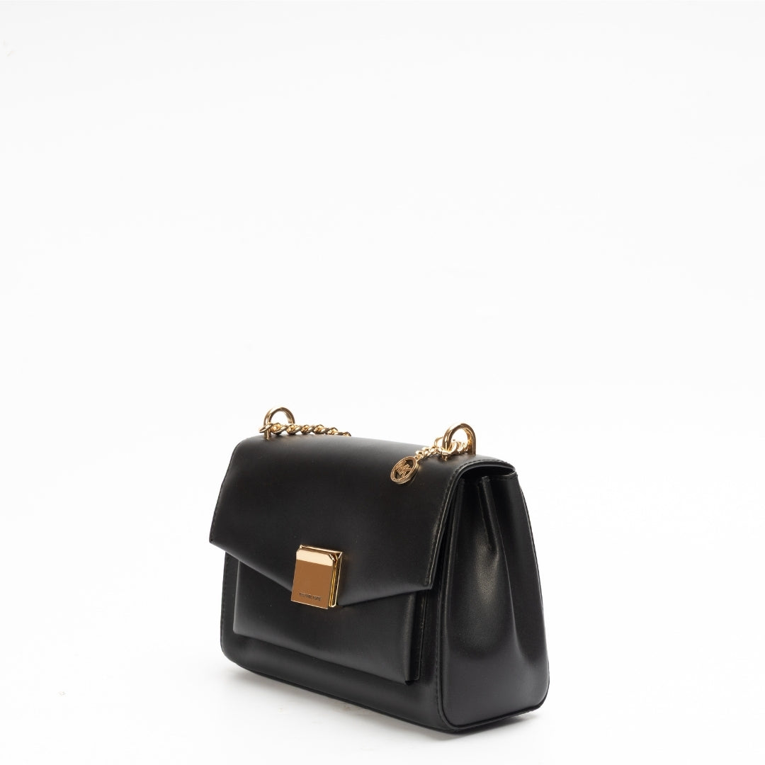 Michael Kors Black Leather Small Lita Crossbody Bag