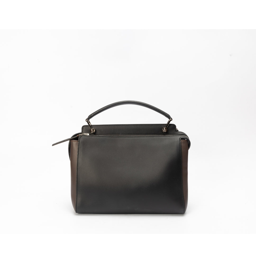 Fendi Dotcom Black Leather Shoulder Bag