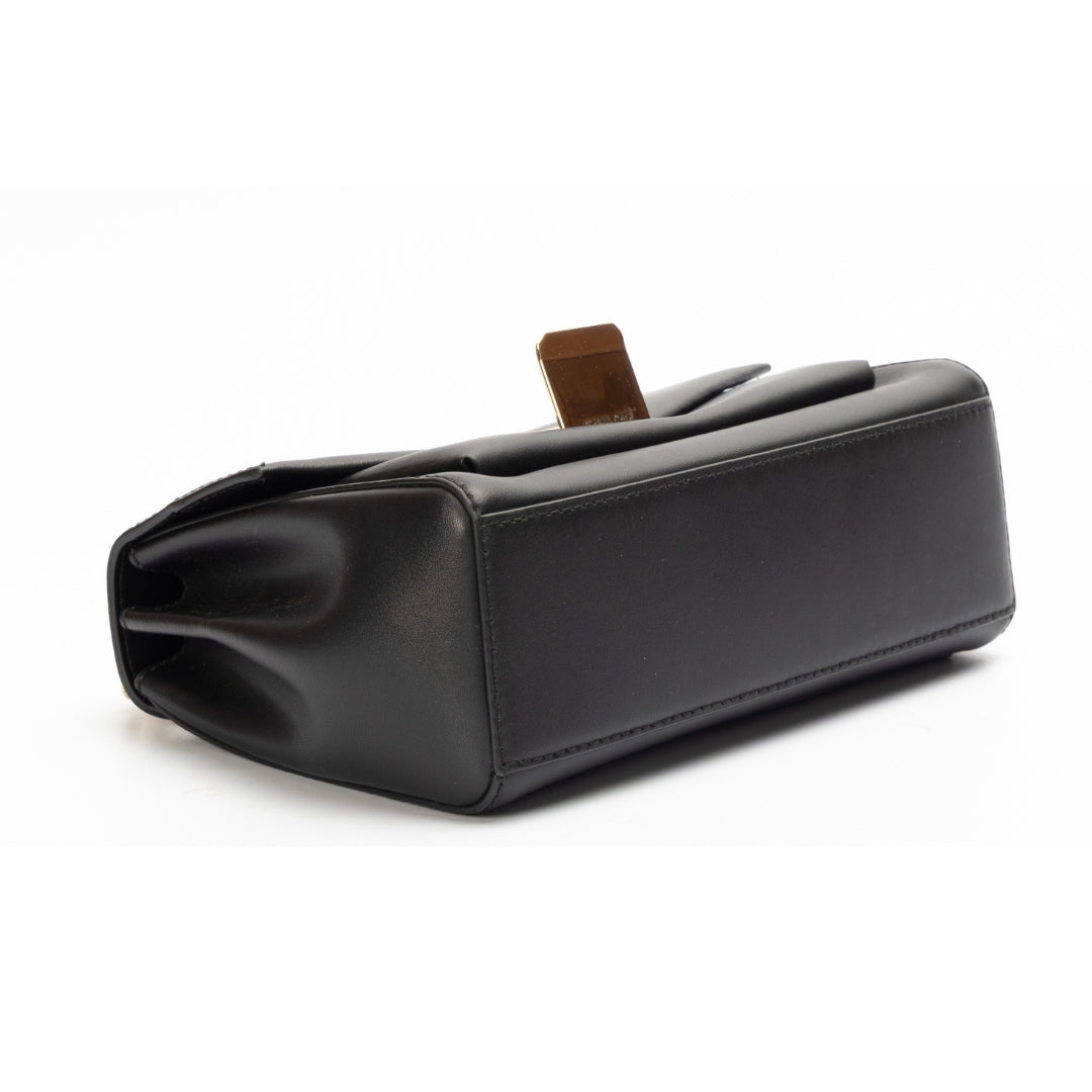 Michael Kors Black Leather Small Lita Crossbody Bag