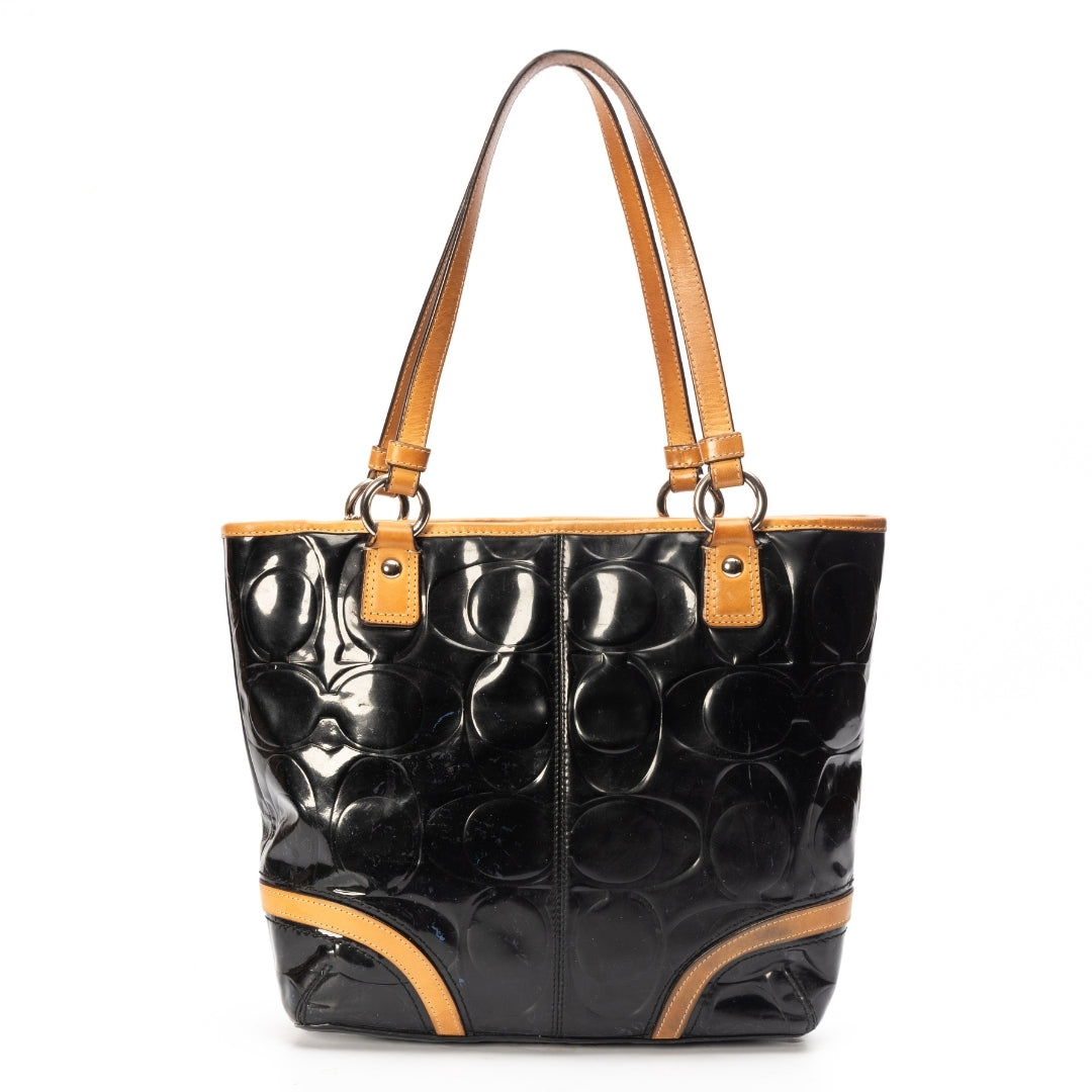 Coach Black Patent Leather Peyton Tote