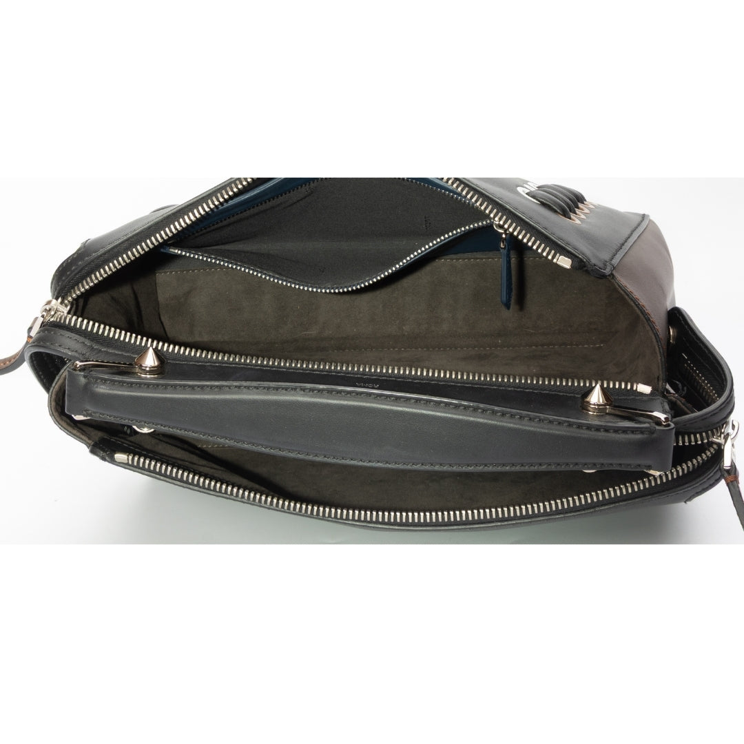 Fendi Dotcom Black Leather Shoulder Bag