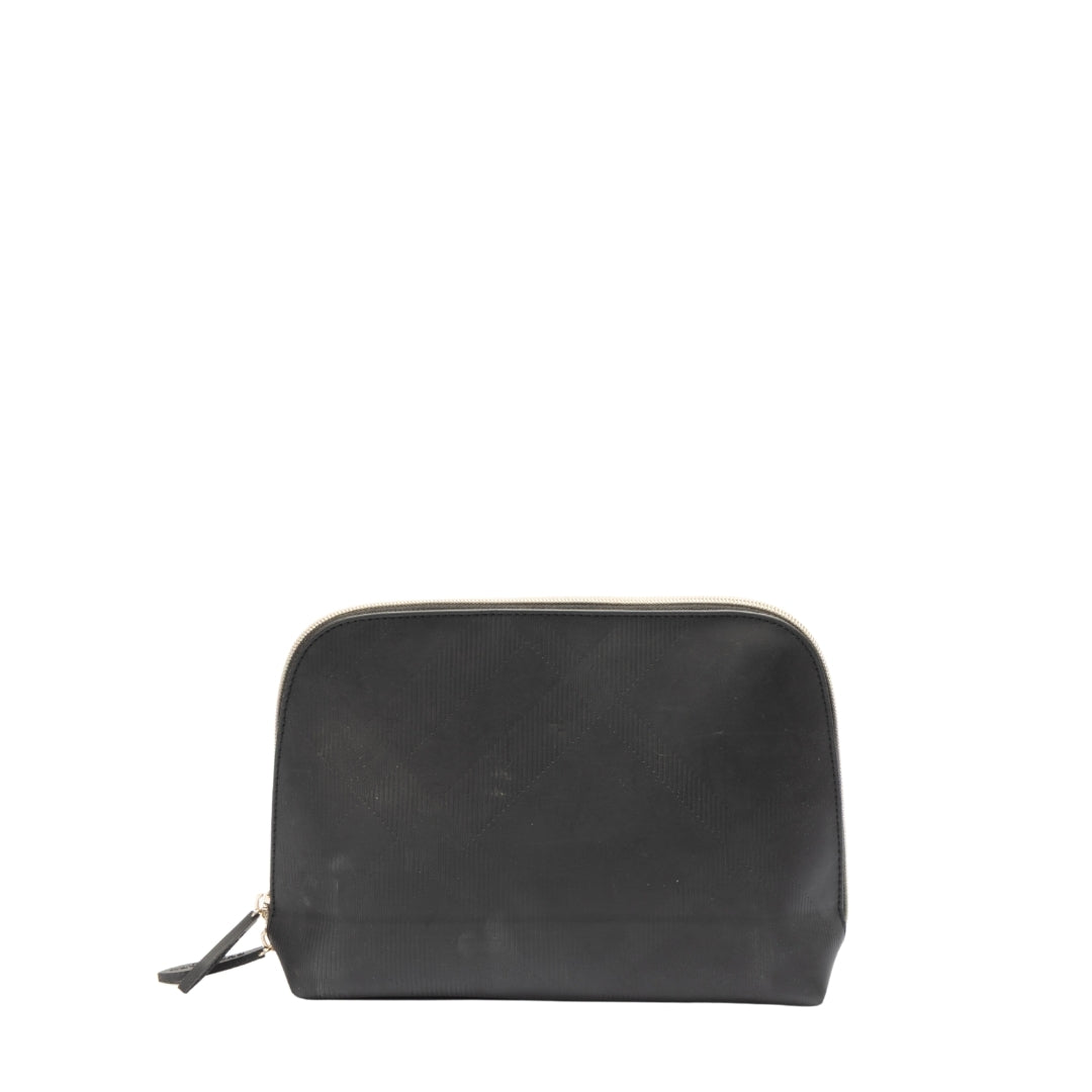 Burberry Check & Leather Cosmetic Pouch