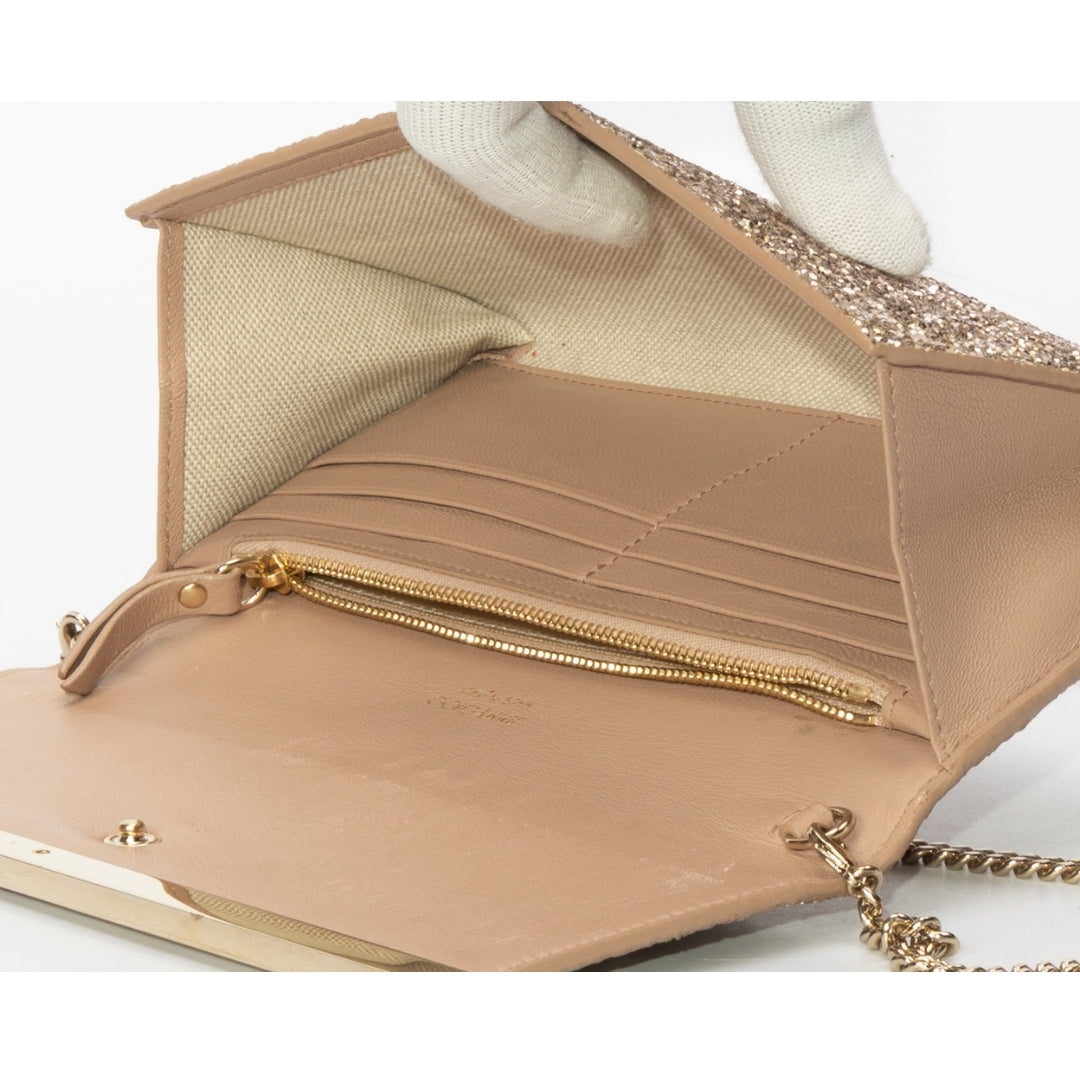 Jimmy Choo Glitter Fabric Milla Chain Wallet