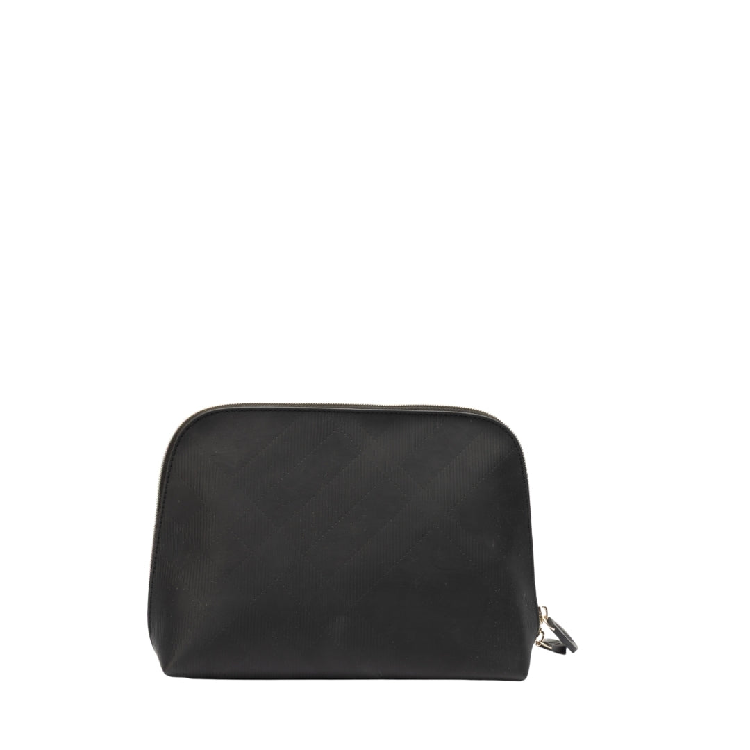 Burberry Check & Leather Cosmetic Pouch