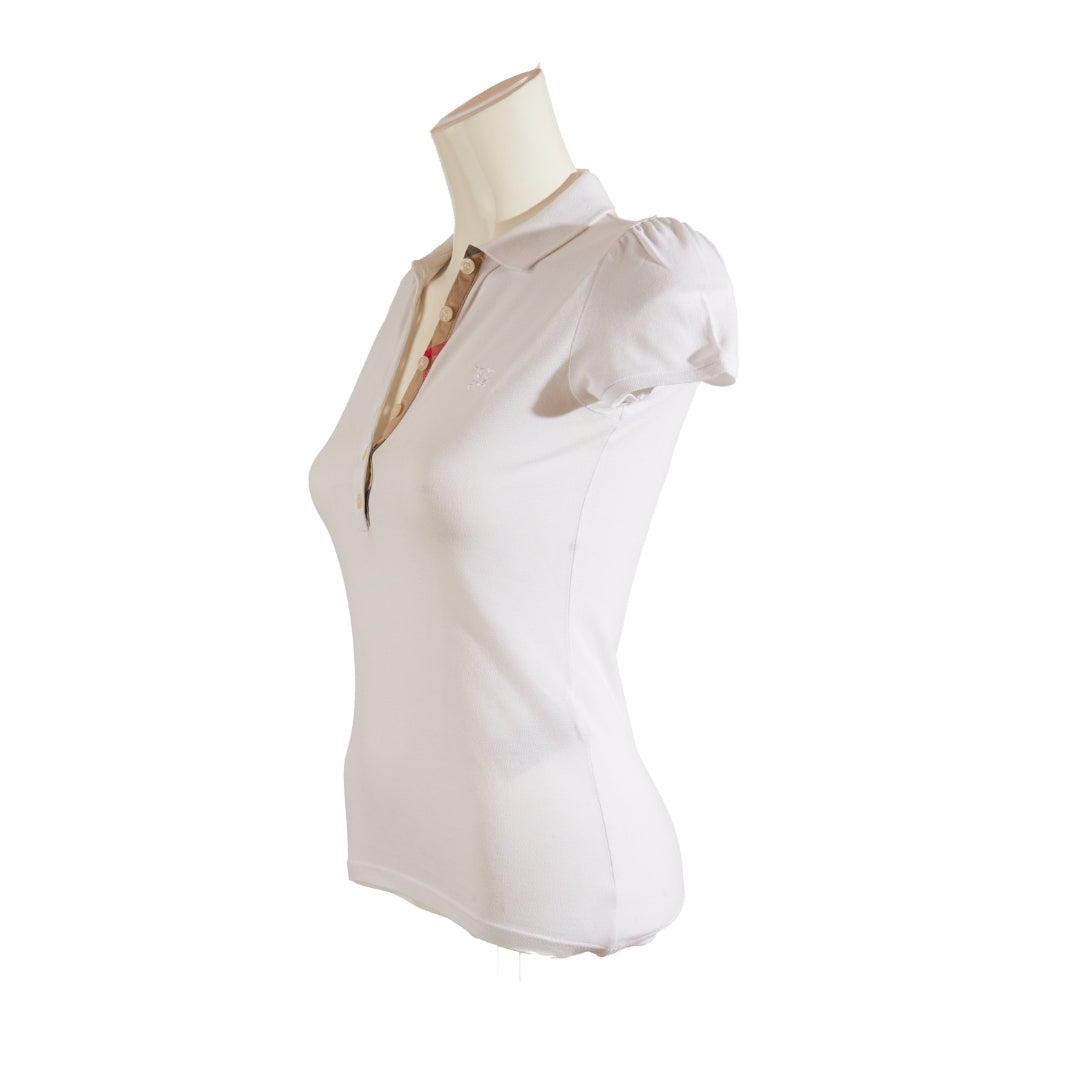 Burberry White Polo T Shirt