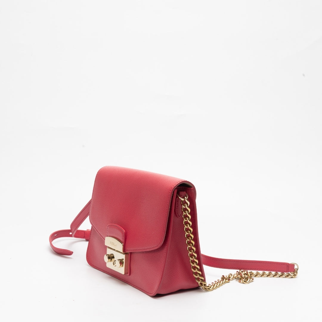Furla Metropolis Pinky Fluo Mini Crossbody Bag