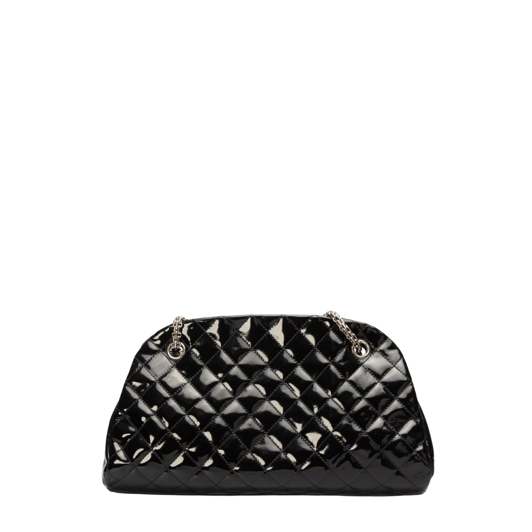 Chanel Black Quilted Patent Leather Small Just Mademoiselle Bowler Bag