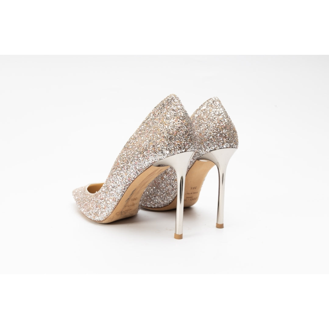 Jimmy Choo Love 85 Coarse Glitter Fabric Pumps
