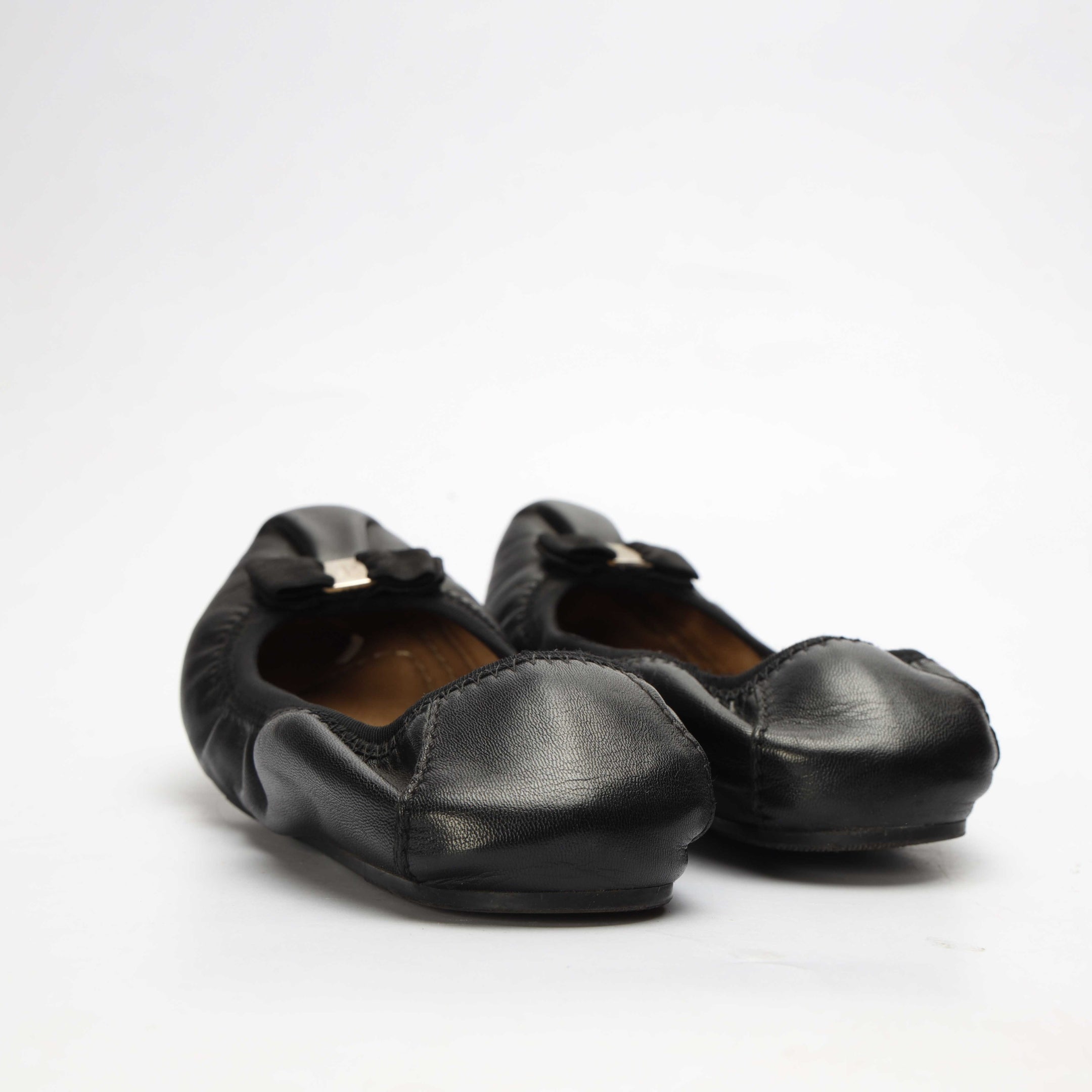 Salvatore Ferragamo Black My Joy Leather Ballet Flats