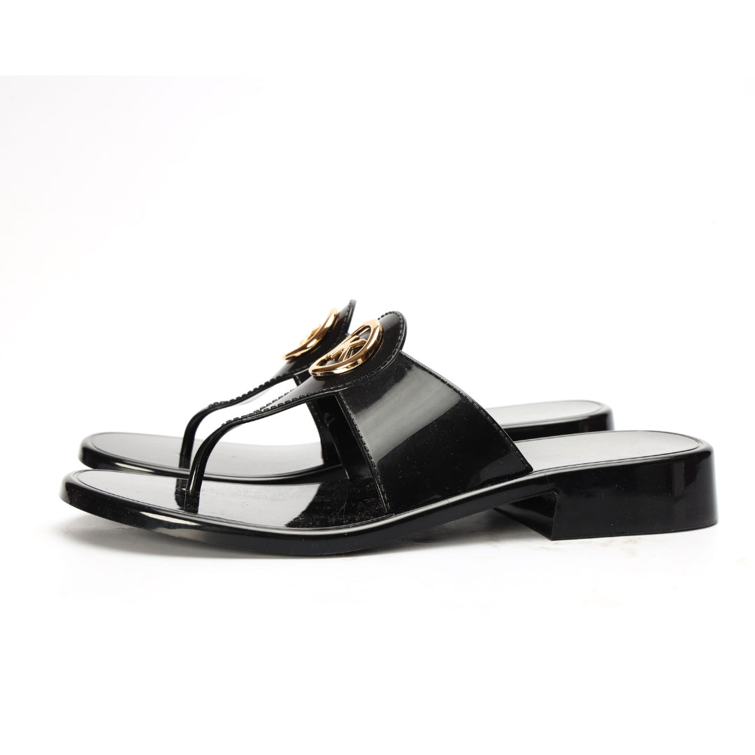 Michael Kors Black Hannah Jelly T-Strap Sandal