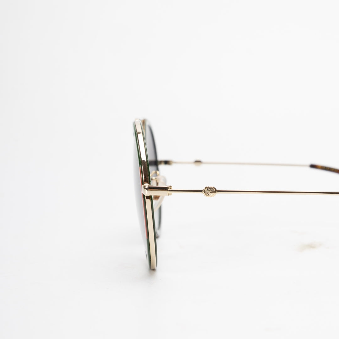 Gucci Grey Gradient GG Round Sunglasses